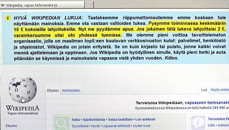 Wikipedia keräsi Suomesta yli 70 000 euroa - Kotimaa 