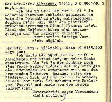 Saksalaissotilaiden silminnäkijäkertomukset on talletettu Bundesarchiviin.