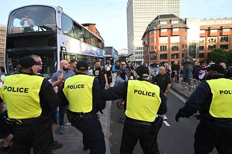 Protesters and police clashed in Bristol at the Enough is Enough protest on Saturday.