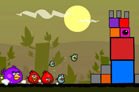 The first outline of the Angry Birds game.