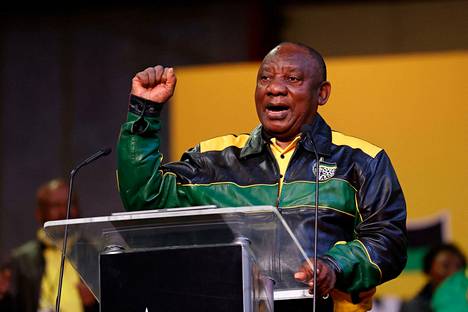 Presidentti Cyril Ramaphosa puhui ANC-puolueen edustajille Johannesburgissa heinäkuun lopulla.