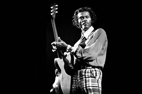 Chuck Berry Lontoon Rainbow Theatren lavalla 19. tammikuuta 1973.