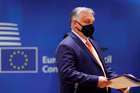 Unkarin pääministeri Viktor Orbán Brysselin huippukokouksessa torstaina.