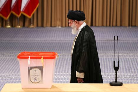 Iran's Supreme Leader Ayatollah Ali Khamenei cast his vote in Tehran on Friday.