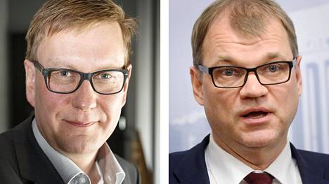 Ylen päätoimittaja Atte Jääskeläinen ja pääministeri Juha Sipilä
