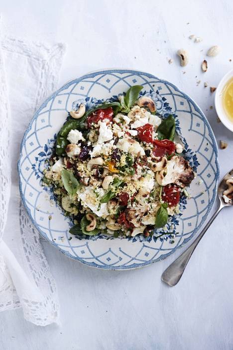 This version of the tabbouleh salad has roasted cauliflower.