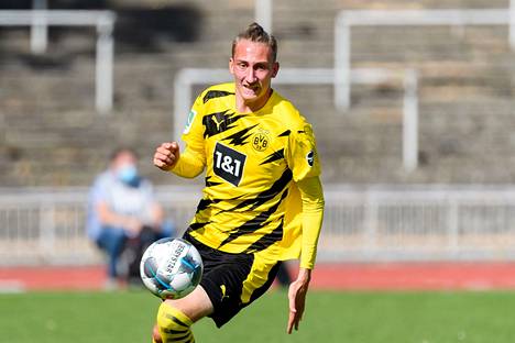 Florian Krebs pelasi Borussia Dortmund II -joukkueen pelissä Rot-Weiss Esseniä vastaan syyskuussa 2020.