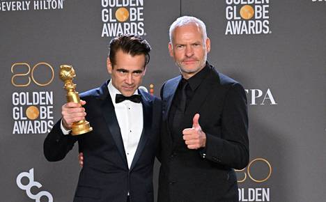 Colin Farrell ja Martin McDonagh juhlivat Golden Globe -palkintoa tammikuussa 10. päivänä.