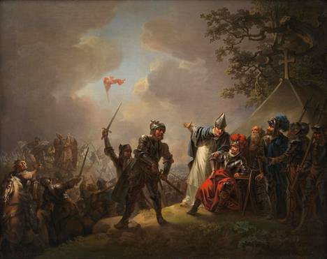 Christian August Lorentzenin maalaus Lyndanisen taistelusta on esillä Dannebrog-näyttelyssä, joka avataan sunnuntaina Kadriorgin taidemuseossa Tallinnassa.