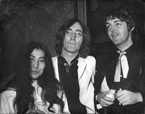 Yoko Ono, John Lennon and Paul McCartney at the premiere of Yellow Submarine in London on July 7, 1968.