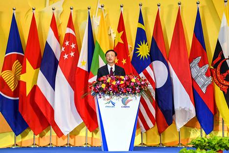 Kiinan johtava diplomaatti Yang Jiechi puhui Kiinan ja Aasian maiden konferenssissa marraskuussa 2020.