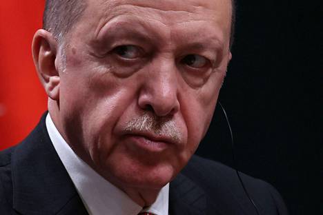 Turkin presidentti Recep Tayyip Erdoğan tiedotustilaisuudessa Ankarassa marraskuussa.