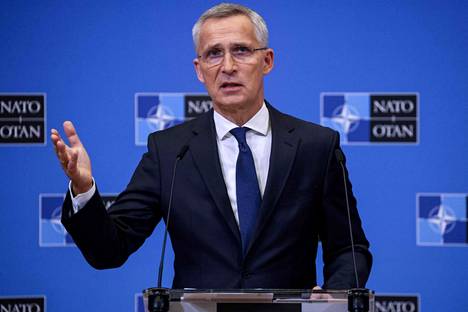 Naton pääsihteeri Jens Stoltenberg puhui Brysselissä maanantaina ennen Madridin huippukokousta.