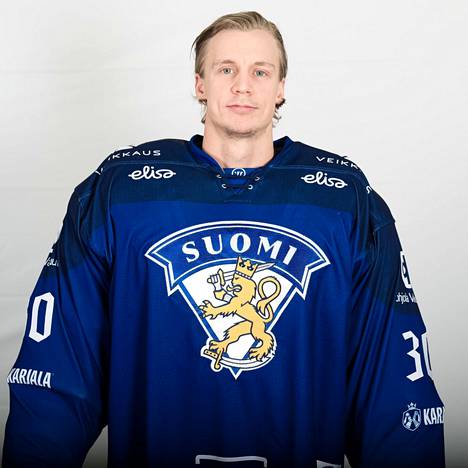 Jussi Olkinuora on toinen Leijonien maalivahdeista ensi viikolla pelattavassa Karjala-turnauksessa. Kuva vuodelta 2019.