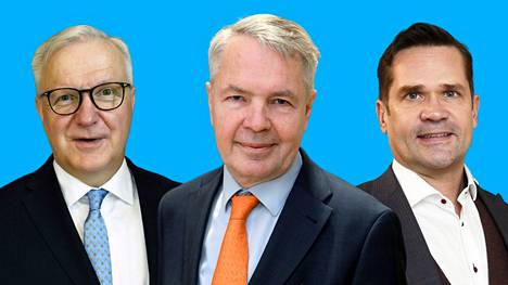 Keskustan Olli Rehn, vihreiden Pekka Haavisto ja Ulkopoliittisen instituutin johtaja Mika Aaltola ovat HS:n presidenttikyselyn kolmen kärki.