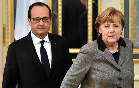 Saksan liittokansleri Angela Merkel ja Ranskan presidentti Francois Hollande tapasivat Ukrainan presidentin Petro Porošenkon Kiovassa torstaina. Perjantaina he suuntaavat Moskovaan.