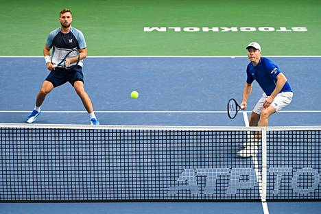 Lloys Glasspool ja Harri Heliövaara pelaavat ensimmäistä kertaa ATP:n finaaliturnauksessa. Kuva Stockholm Openista.