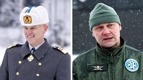 Kenraaliluutnantti Pasi Välimäki (vas.) otti vastaan Maavoimien komentajan tehtävät Mikkelissä 30. joulukuuta. Ilmavoimien komentajaksi nousee 1. kesäkuuta prikaatikenraali Juha-Pekka Keränen.