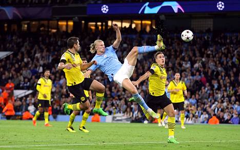 Manchester Cityn Erling Haaland maalasi keskiviikkona entisen seuransa Borussia Dortmundin verkkoon Mestarien liigassa.
