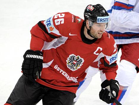 Itävallan Thomas Vanek pelasi Venäjää vastaan MM-kisoissa 2013.