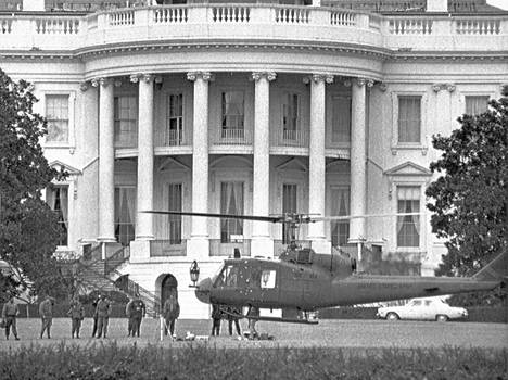 White House security guards tested the bullet-riddled helicopter on Sunday before it was taken away.