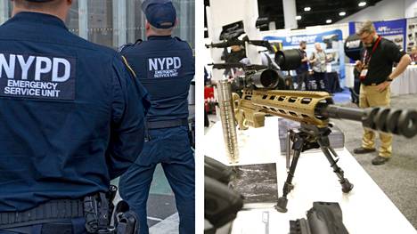 Sako myi New Yorkin poliisilaitoksen erikoisyksikölle tarkka-ampujan kivääreitä. Oikean puoleisessa kuvassa Sako TRG 10 -kivääri on esillä Floridassa järjestetyssä turvallisuusalan konferenssissa toukokuussa 2018. 