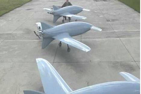 The photo published by Ukrainian Serhiy Prytula on the X messaging service is said to show Ukrainian Bober airplanes.
