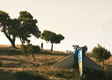 Helios Airwaysin turmakoneen osia noin 40 kilometriä Ateenasta elokuussa 2005. Turmassa menehtyi 121 ihmistä.