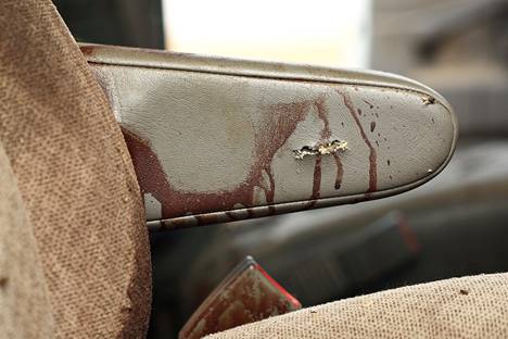 There were traces of blood inside the car.
