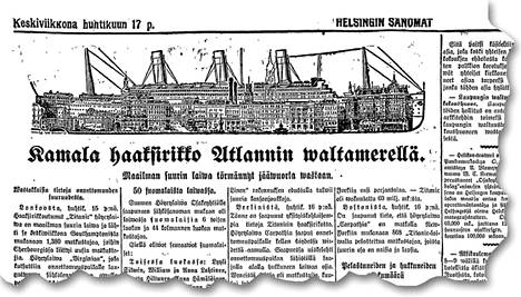 Titanic upposi "salassa" Helsingin Sanomilta - Ulkomaat 