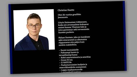 ”Yhteinen halu ja toivo paremman sekä terveemmän Suomen puolesta”, Christian Kautto kirjoittaa esittelysivullaan internetissä.