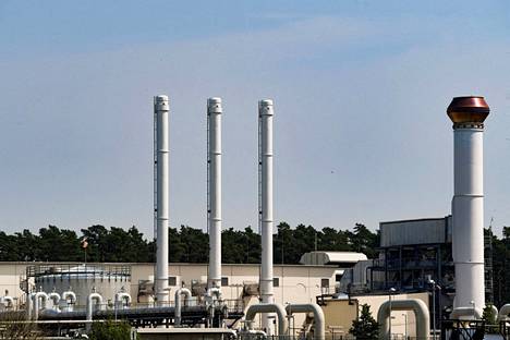 Nord Stream 1 -kaasuputken laitoksia Lubminissä Saksassa. 
