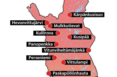 Pohjois-Suomen karttaa komistavat monet hienot paikannimet.