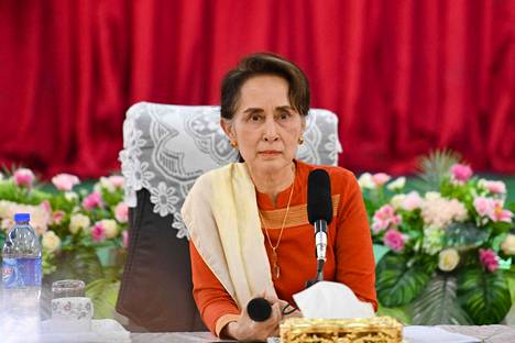 Aung San Suu Kyi kuvattiin Tharrawaddyn kaupungissa Myanmarissa keväällä 2019. 