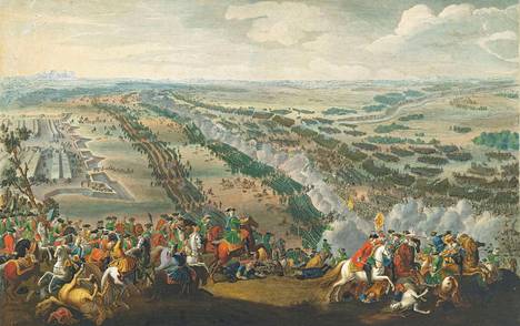 Картина “Полтавская битва” Дениса Мартенса-младшего, написанная в 1726 году. Фото: Wikimedia Commons