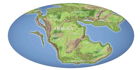 The world's continents were stuck together 250 million years ago.
