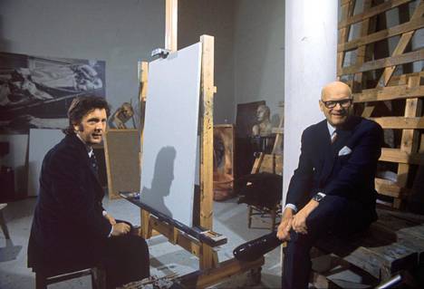 Ilja Glazunov maalasi presidentti Urho Kekkosen muotokuvaa 5. syyskuuta 1973.