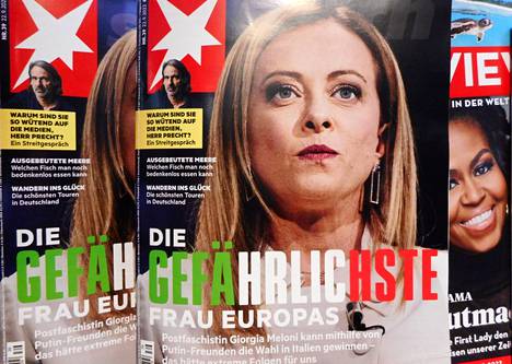 Saksalaisen Stern-aikakauslehden tuoreen kannen mukaan Giorgia Meloni on ”Euroopan vaarallisin nainen”.