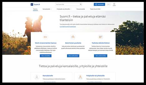 Kuvakaappaus Suomi.fi-sivustolta palvelunestohyökkäyksen jälkeen.