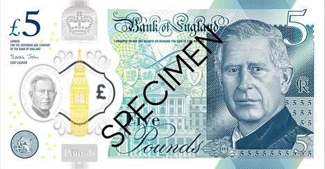Kuningas Charlesin kuvalla varustellut setelit tulevat käyttöön vuoden 2024 puolivälissä.