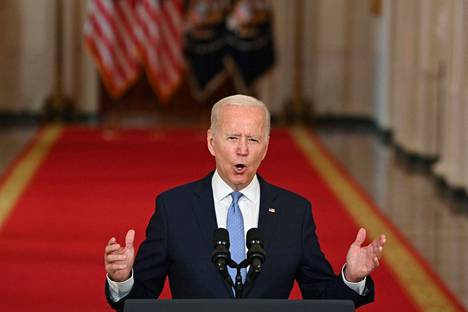 Presidentti Joe Biden puhui Valkoisessa talossa Afganistanin-operaation päättymisestä tiistaina 31. elokuuta.
