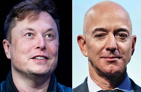 Todella rikkaiden ihmisten määrä kasvaa tuhansilla vuodessa. Teslan Elon Musk (vas.) ja Amazonin Jeff Bezos kuuluvat maailman rikkaimpien ihmisten joukkoon.