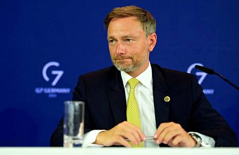Saksan valtiovarainministeri Christian Lindner kuvattuna G7-kokouksessa Königswinterissä 20. toukokuuta.