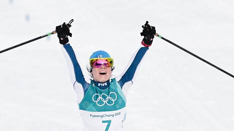 Krista Pärmäkoski saavutti skiathlonissa uransa ensimmäisen henkilökohtaisen olympiamitalin.