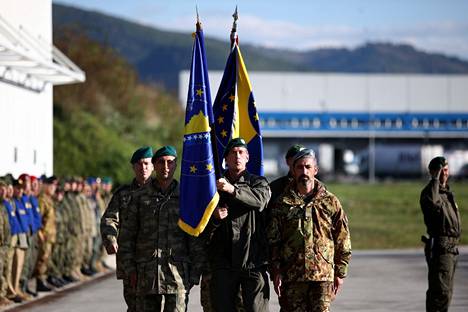 EU:n Eufor-joukkoja sotilasparaatissa Sarajevossa lokakuussa 2019. 
