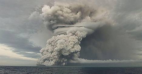 Tongan purkaus järisytti meren pohjaa tammikuussa 2022.