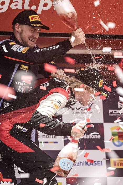 Esapekka Lappi and Kalle Rovanperä won the Portuguese World Rally Championship podium this year.