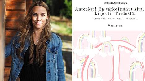 Karoliina Sallinen-Pentikäisen blogiteksti nousi isoksi puheenaiheeksi sosiaalisessa mediassa.