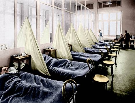 Raju influenssa kaatoi yhdysvaltalaisia sotilaita sairaalan sänkyyn Ranskassa ensimmäisen maailmansodan aikana.