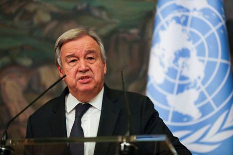 YK:n pääsihteesi António Guterres Moskovassa tiistaina.